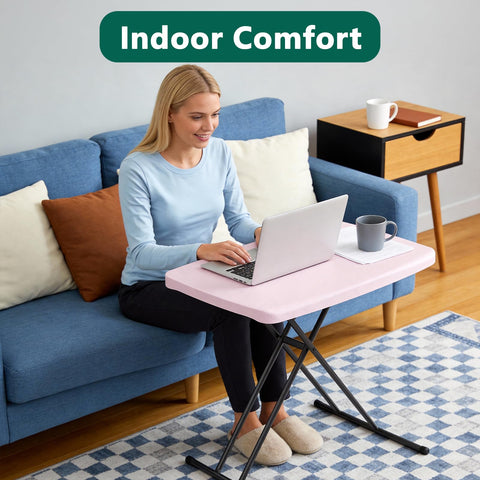 FurniEdge table cleans easily with wipeable HDPE surface.