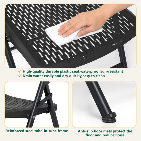 FurniEdge water-resistant seat folding chair: withstands sun and moisture