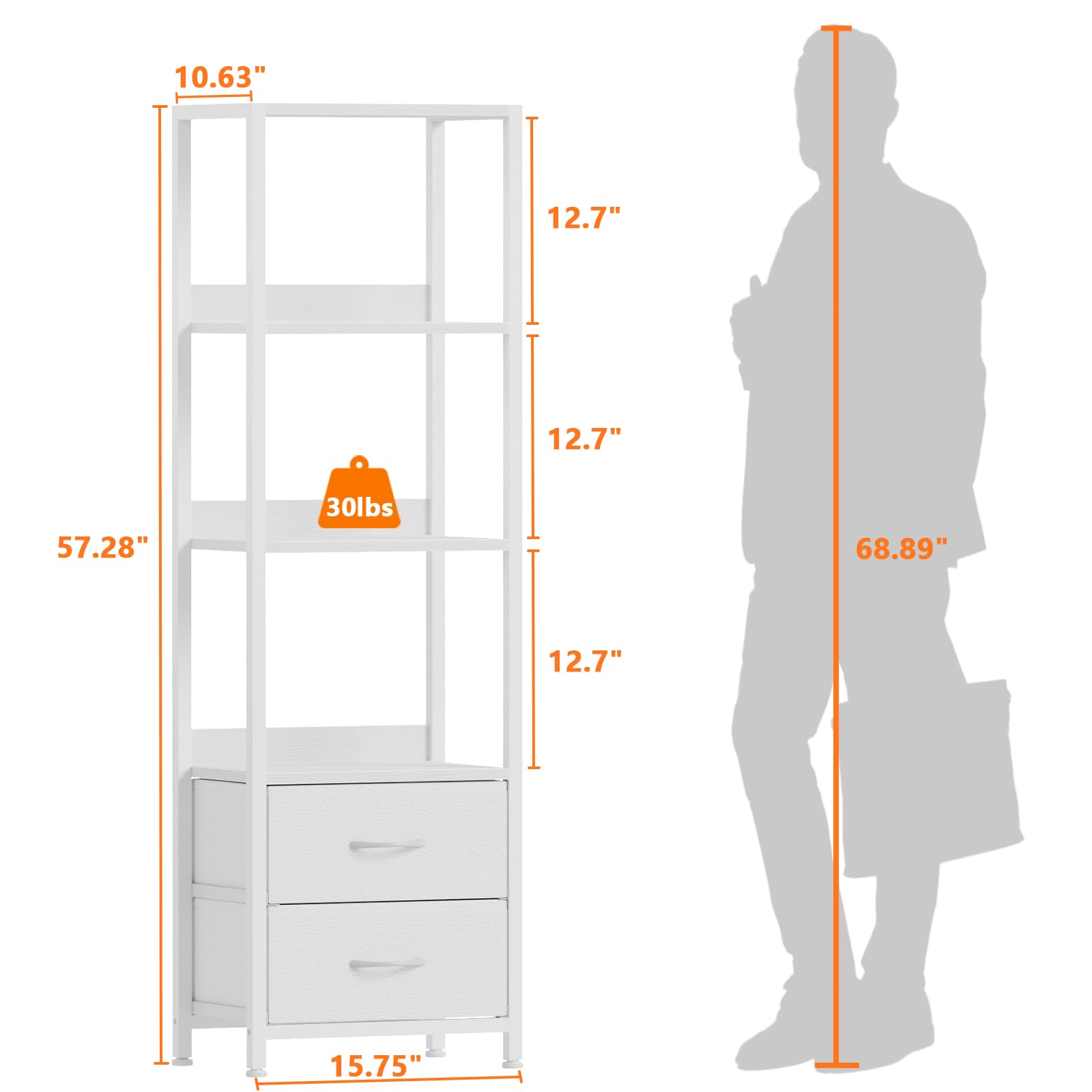 Furnulem 4-Tier Corner Shelf metal frame with wood shelves highlighting durability