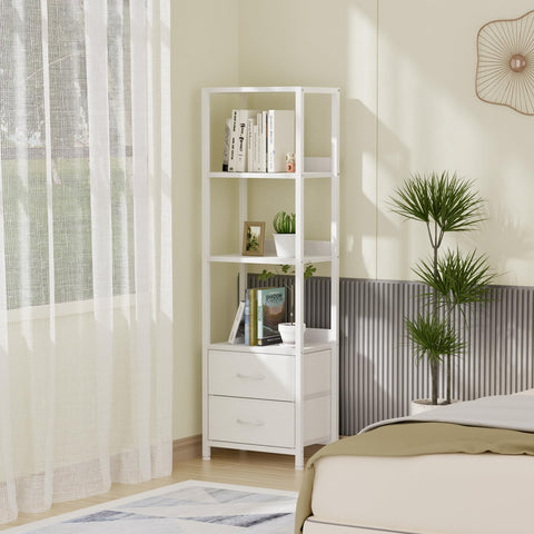 Furnulem 4-Tier Corner Shelf tall narrow design ideal for compact spaces