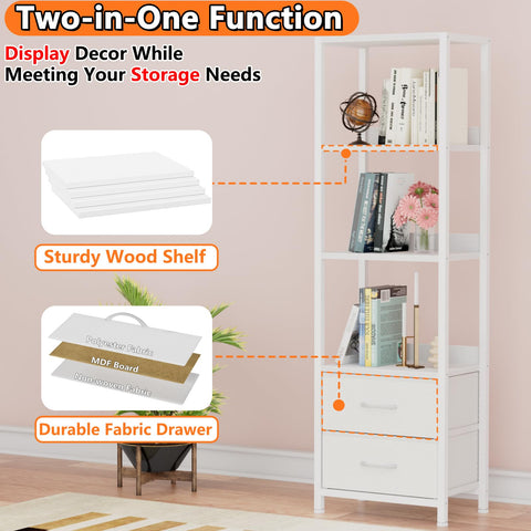 Furnulem 4-Tier Corner Shelf close-up of wood shelves with natural texture