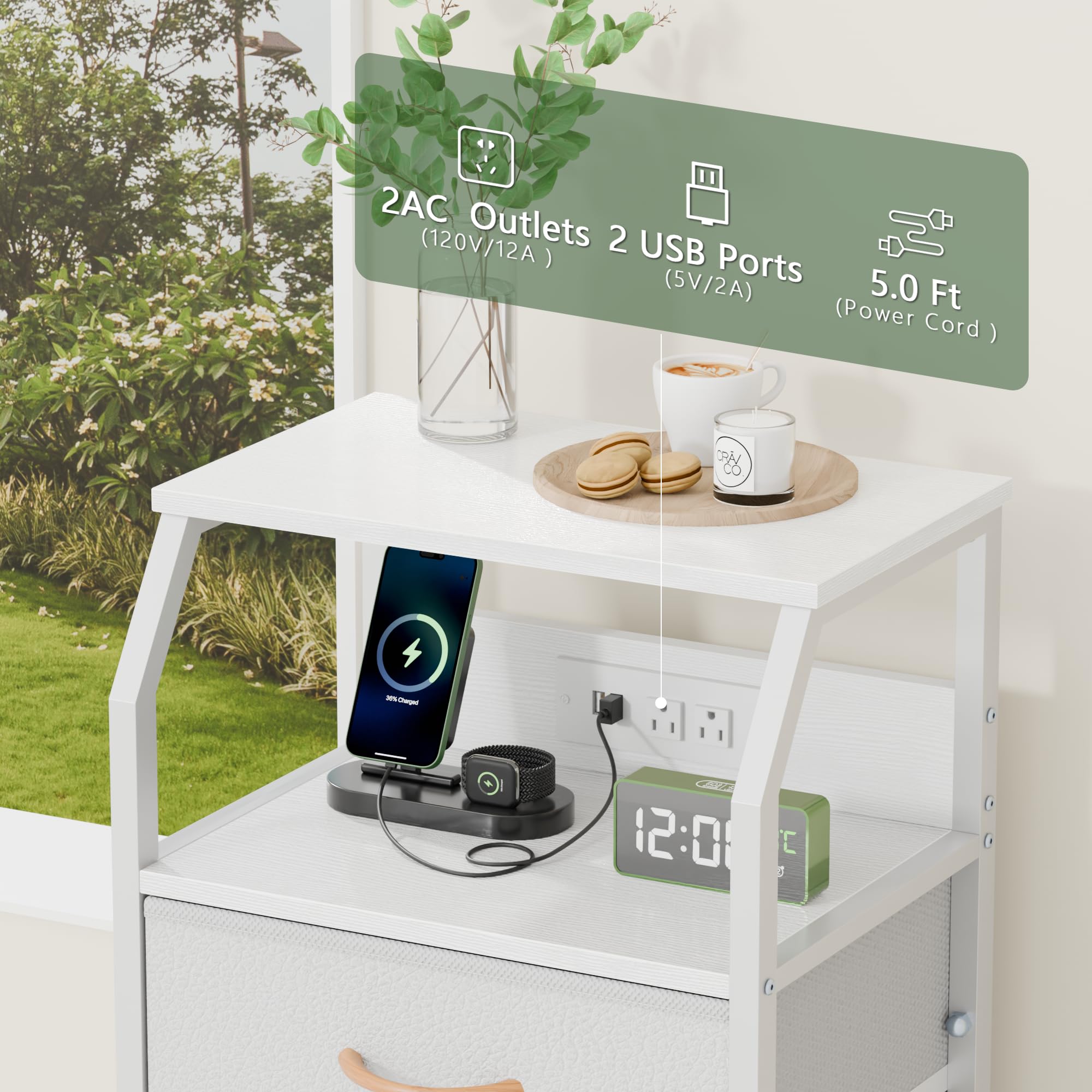 Furnulem bedroom-scene shows versatile bedside organization.