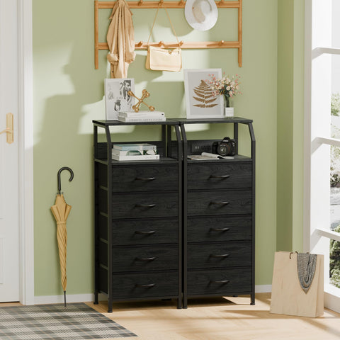 Furnulem open shelf with wood top provides sturdy surface for items