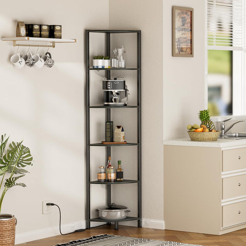 Furnulem office corner shelf fits documents and decor with tidy arrangement.