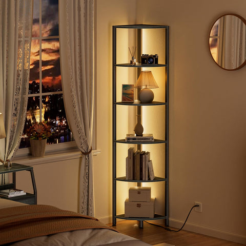 Furnulem wood and metal frame delivers sturdy support for books and decor.