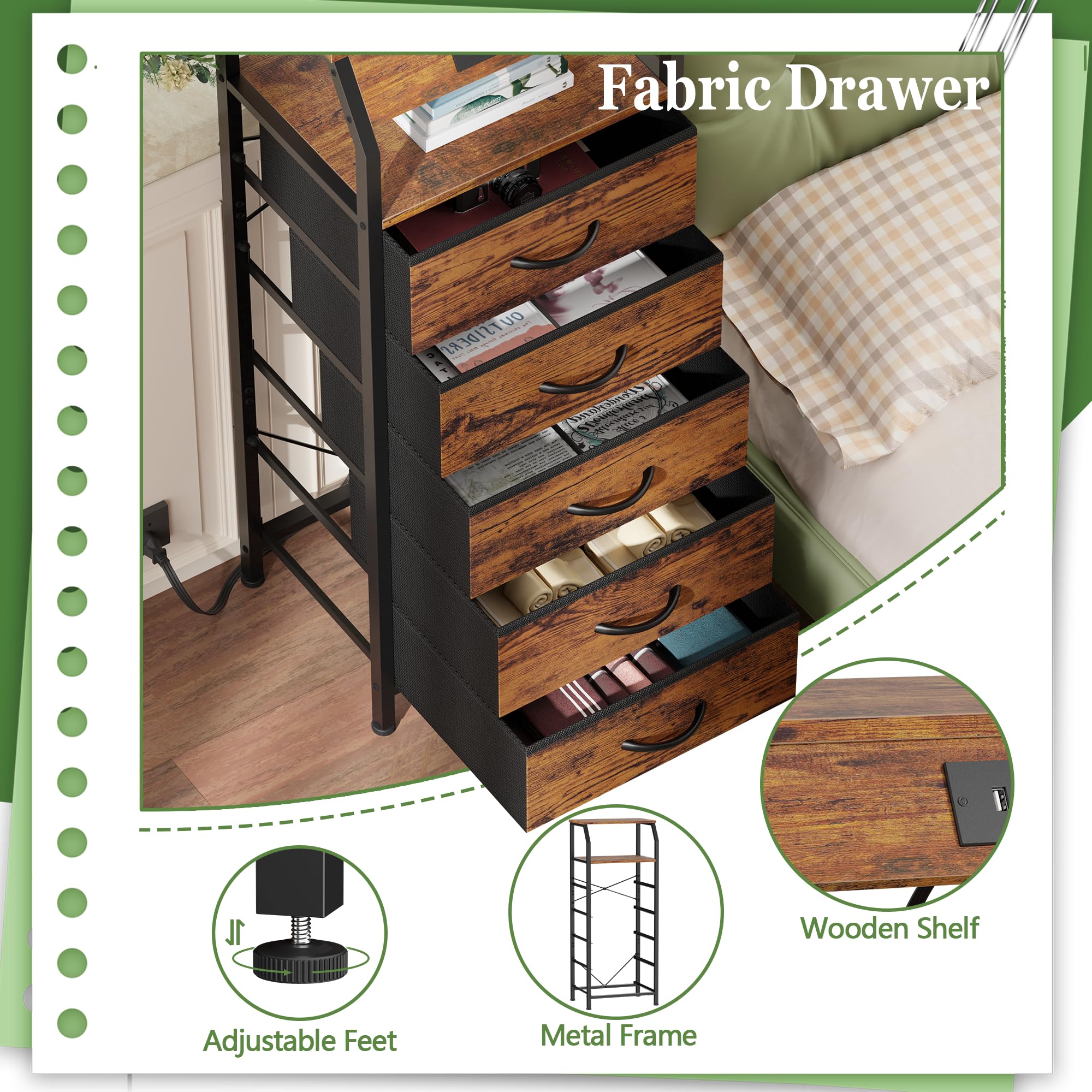 Furnulem adjustable feet stabilize the unit on uneven floors.