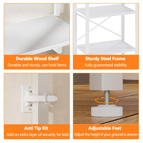 Furnulem bedroom or office use showcasing versatile shelving options.