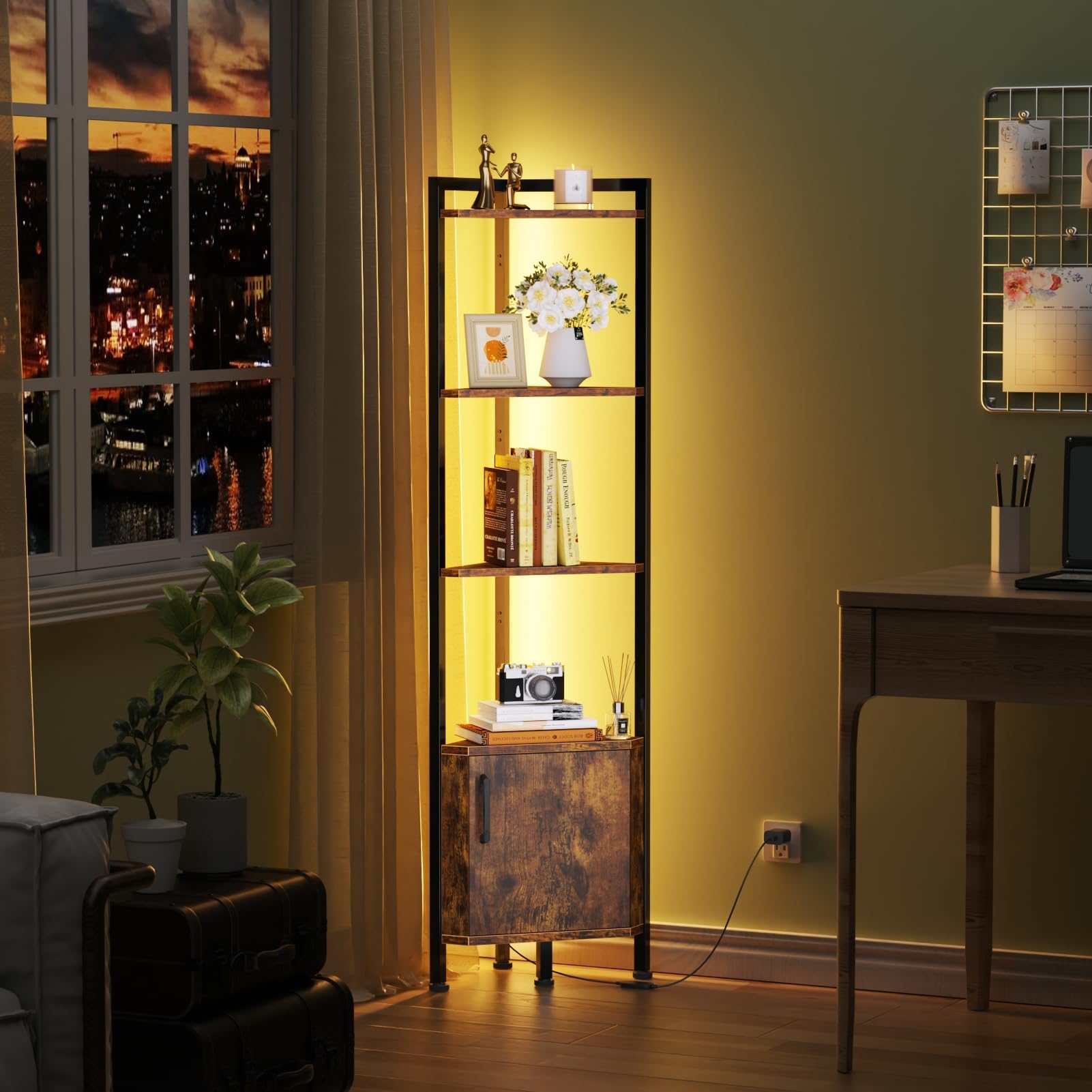 Furnulem corner shelf room corner fit adapts to any space