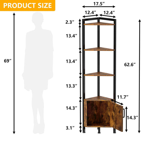 Furnulem corner shelf wood display shelves add rustic charm and organization