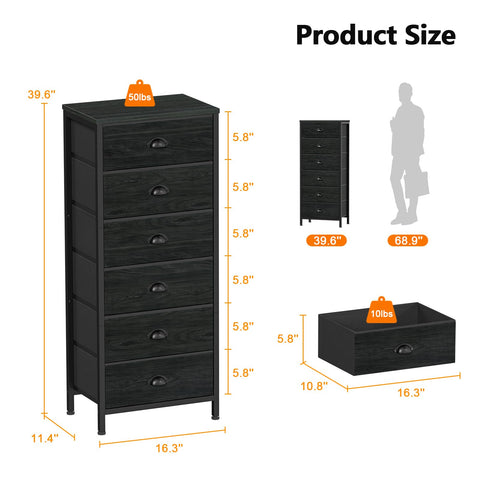 Furnulem vertical storage dresser in a compact bedroom setup demonstrates space-saving design.