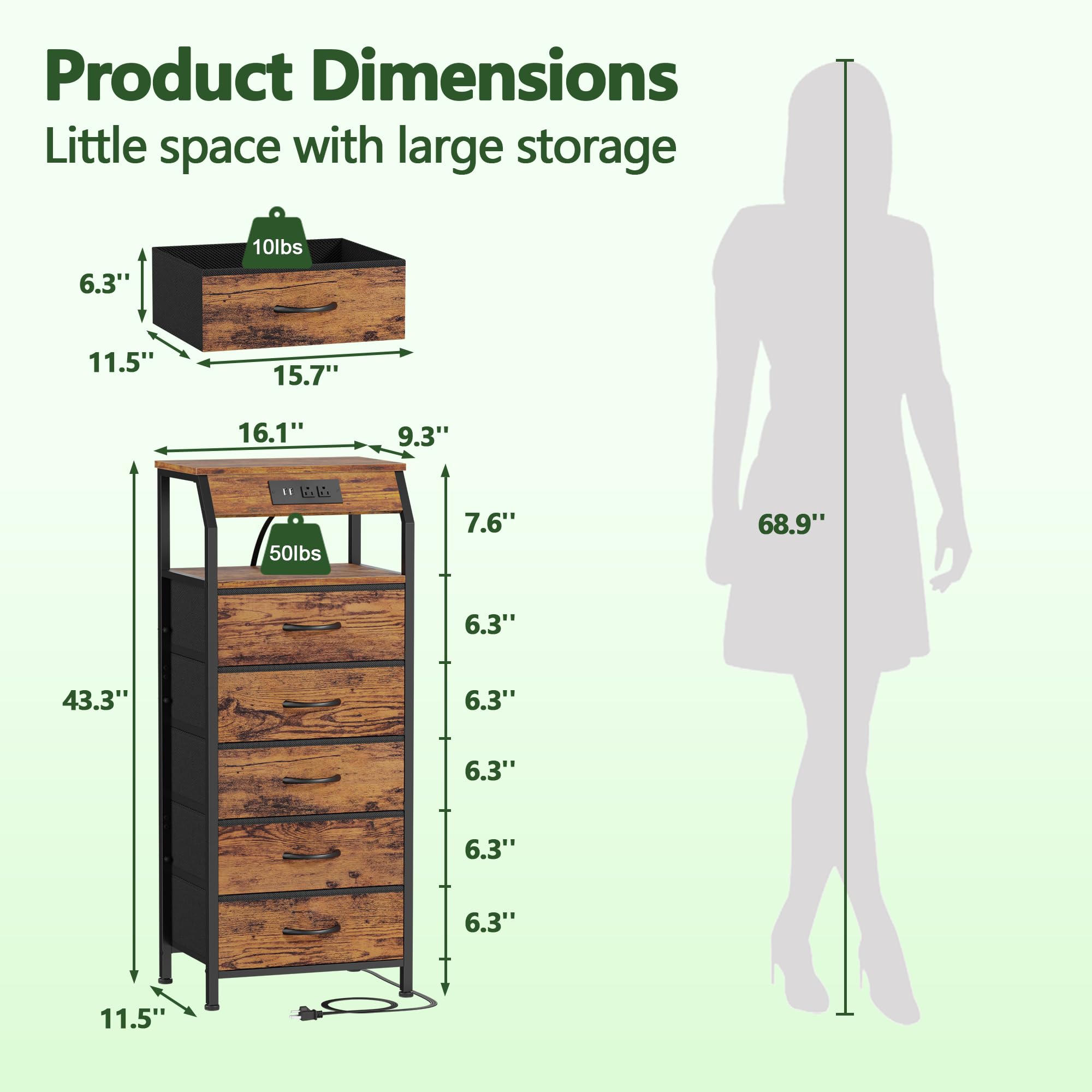 Furnulem dresser charging-station back view for flexible placement.