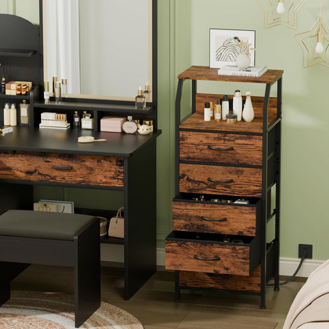 Furnulem dresser charging-station front view enabling easy device charging.