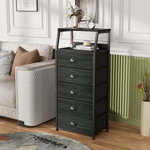 Furnulem dresser double display shelf ideal for decor and daily essentials.