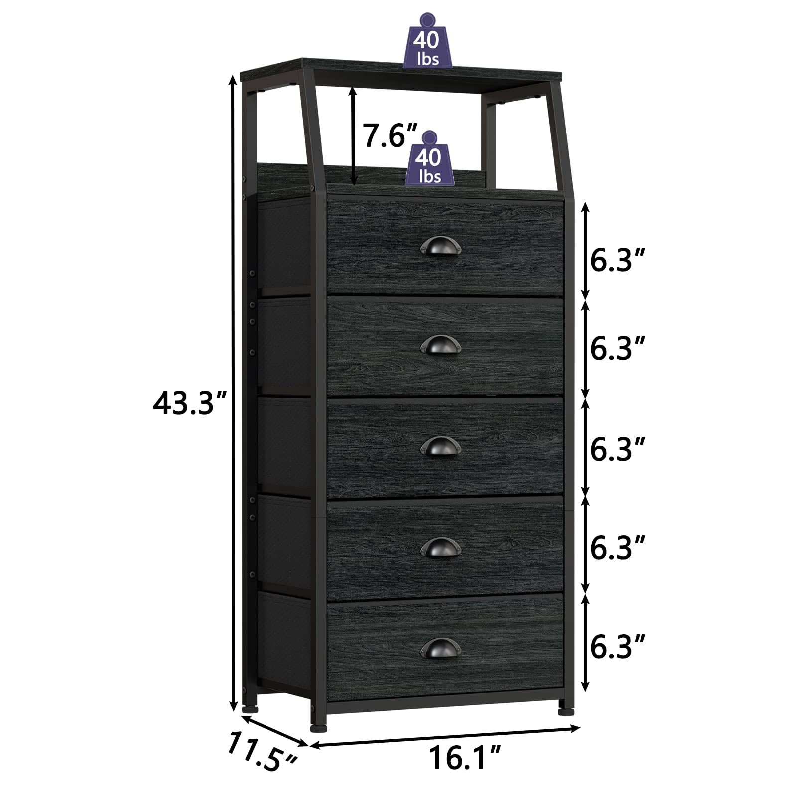 Furnulem easy-assembly dresser with included tools for quick setup.