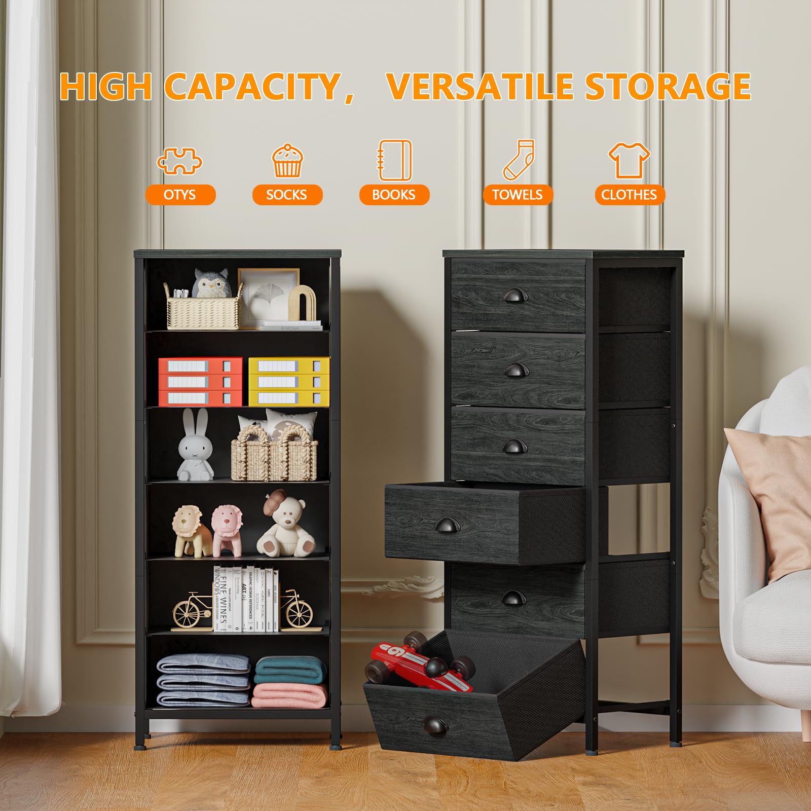 Furnulem fabric drawer organizer close-up showing breathable material and easy access.