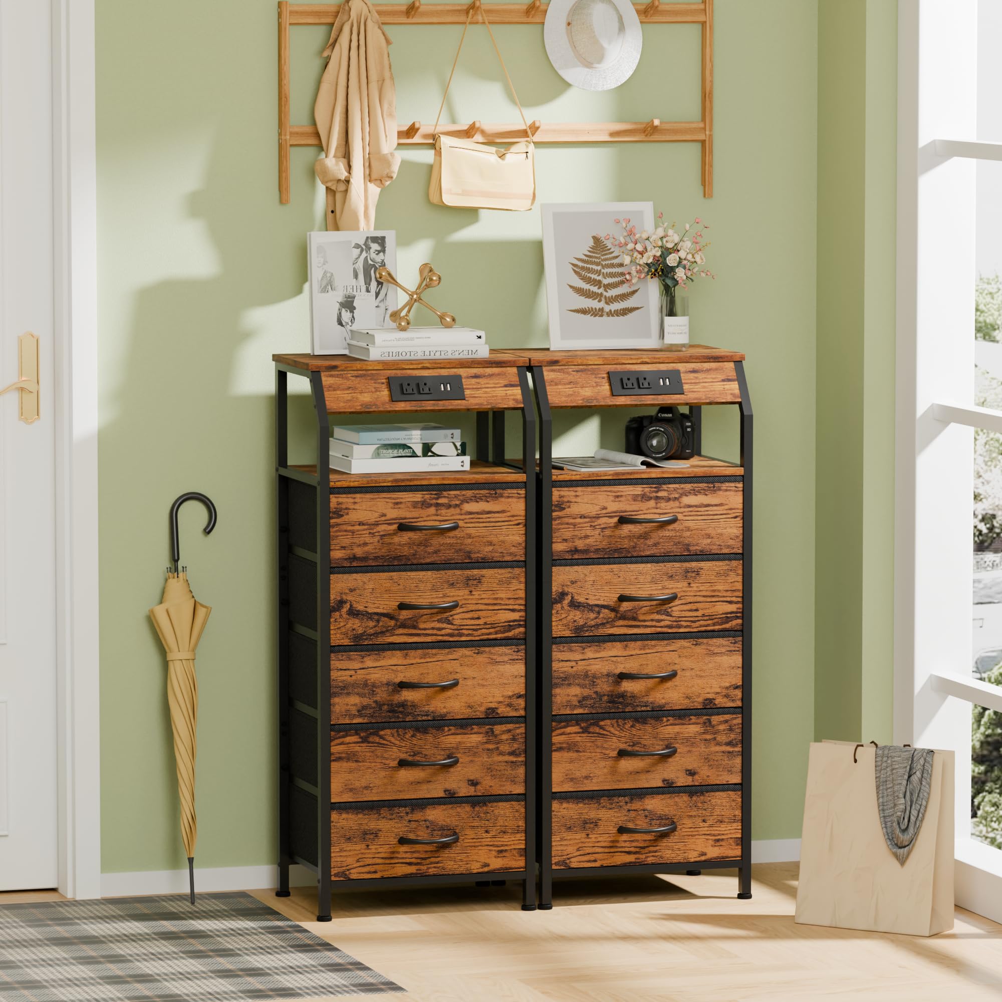 Furnulem fabric drawers close-up shows soft, organized storage.