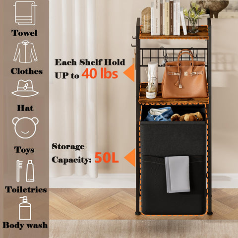 Furnulem Laundry Hamper suited for bathroom, bedroom, dorm.