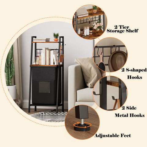 Furnulem Laundry Hamper side pocket for quick-access items.