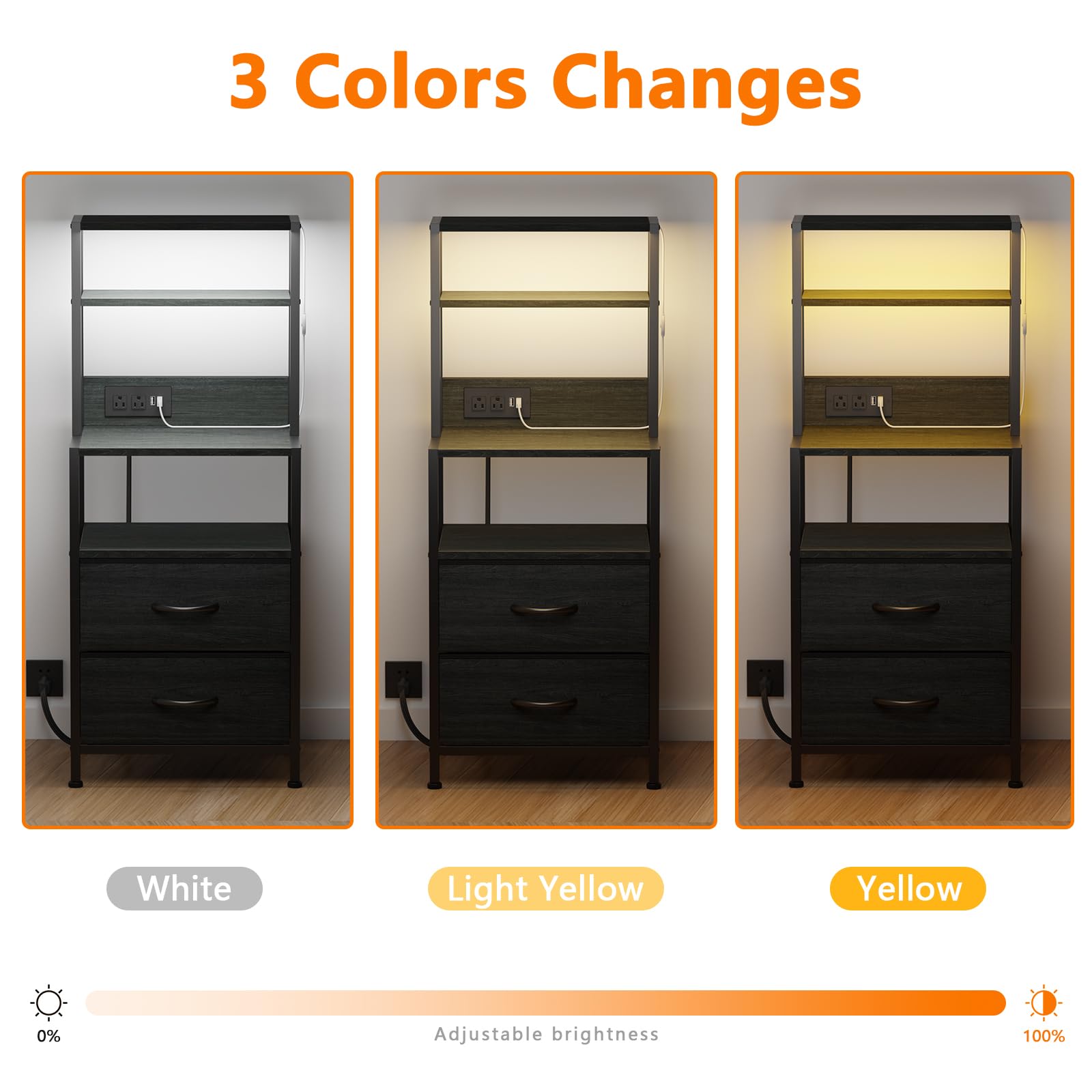 Furnulem night stand with adjustable feet protects floors and reduces wobble.