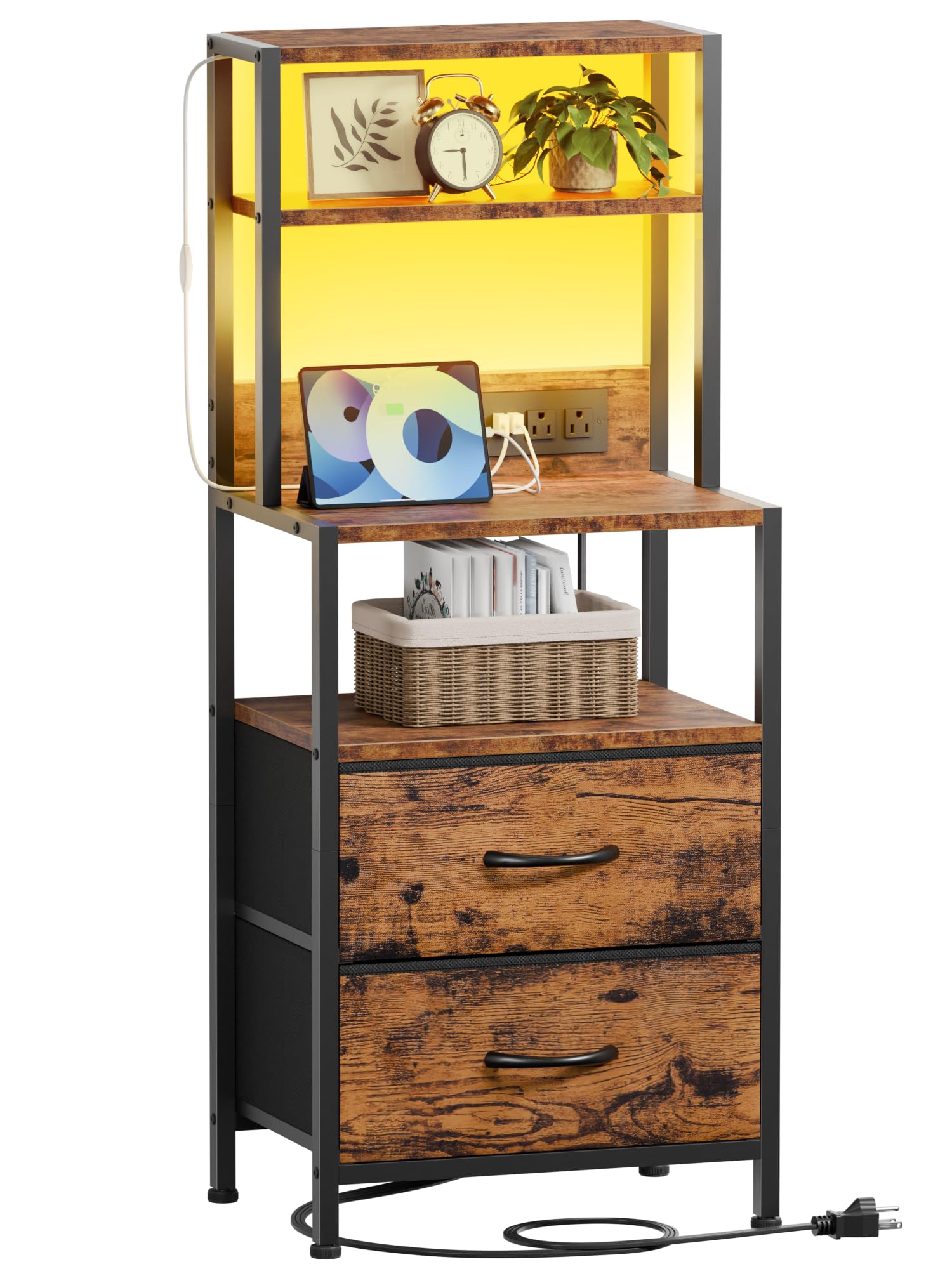 Furnulem night stand ideal bedside table for bedroom or office use