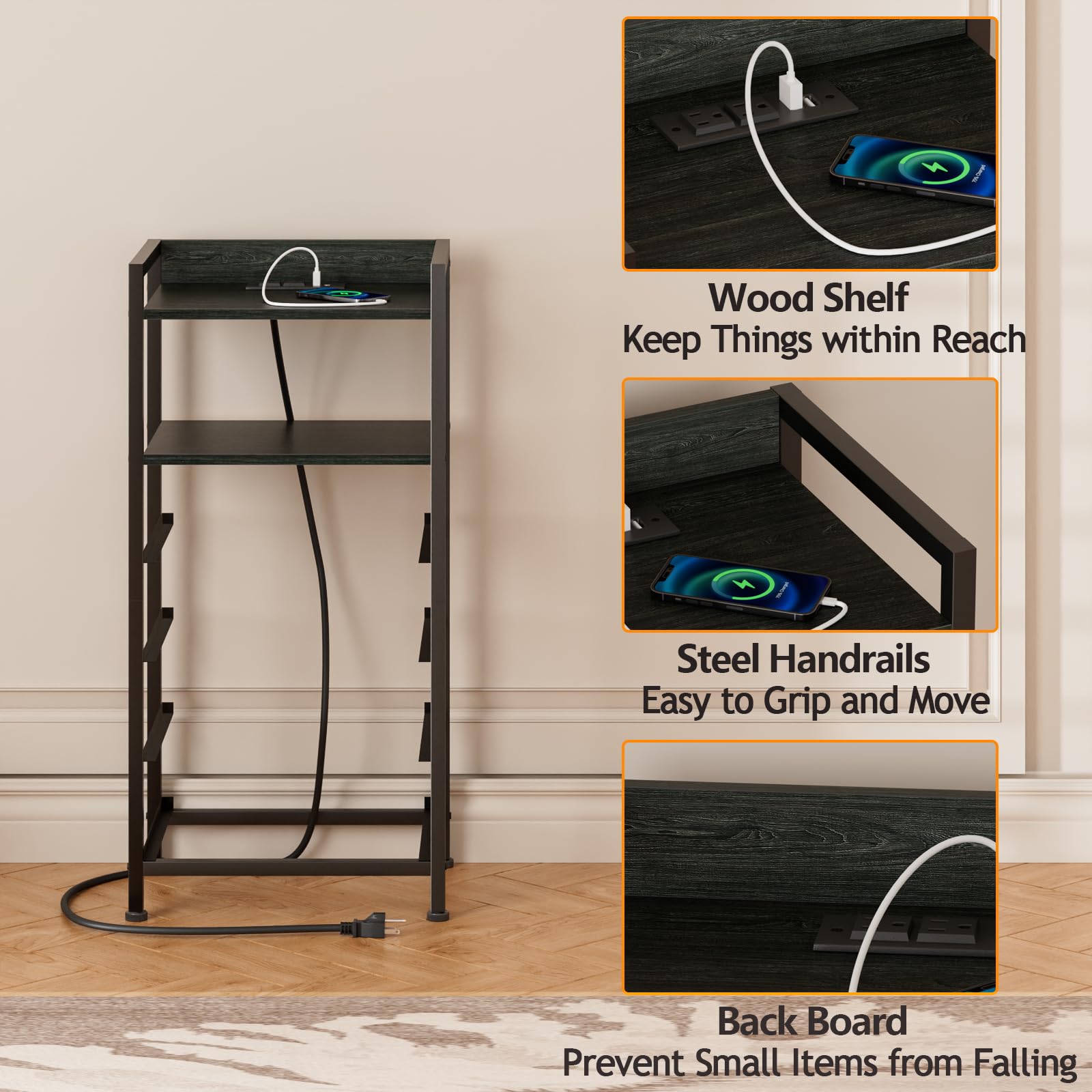 Furnulem bedroom scene with ambient lighting and organized storage.