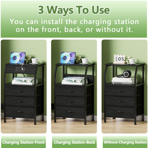 Furnulem night stand metal frame and legs provide sturdy support.