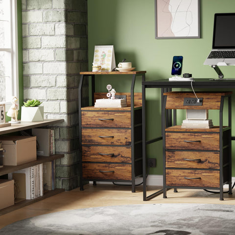 Furnulem night stand open shelf with wood top for sturdy surface
