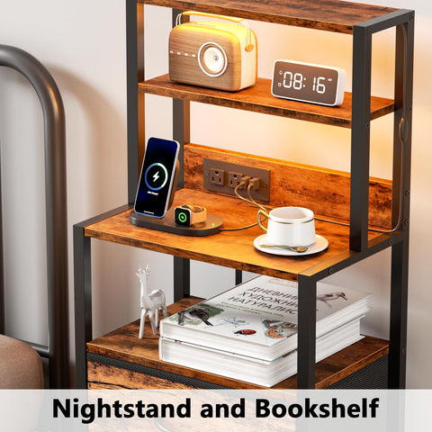 Furnulem night stand with USB Type-C charging for convenient bedside use