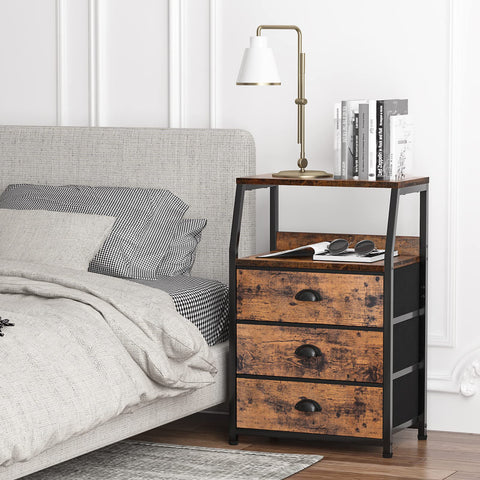 Furnulem nightstand double-shelf provides convenient display and storage for books and photos.