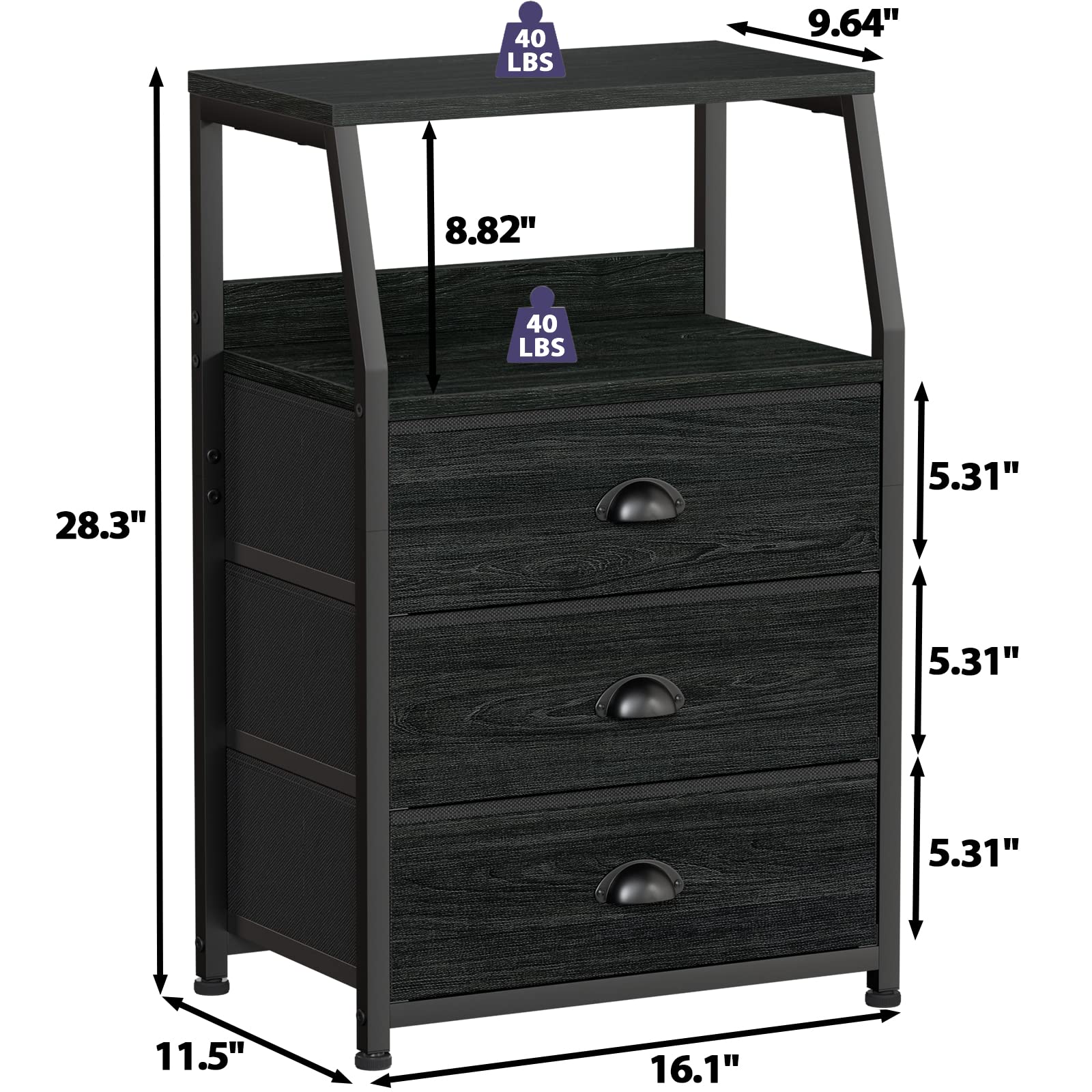 Furnulem nightstand easy-assembly design for quick setup.