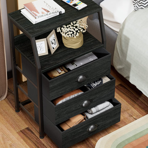 Furnulem nightstand fabric drawers provide durable storage for clothes.