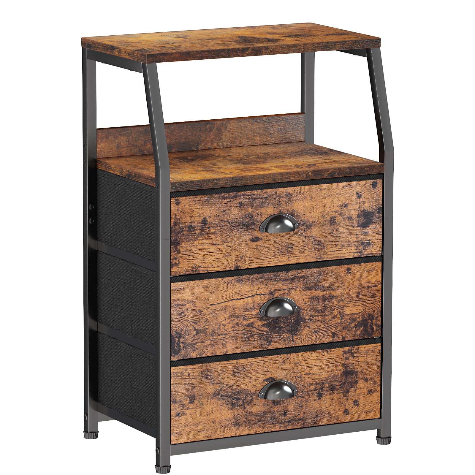 Furnulem nightstand with wood top adds a sturdy, stylish surface for lamps and décor.