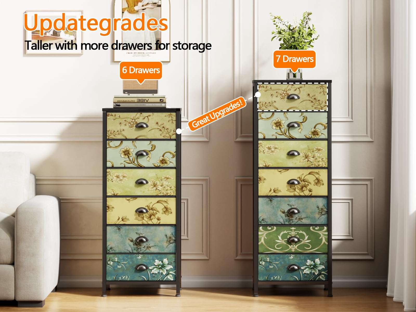 Furnulem nursery-friendly dresser adds compact storage in small spaces.