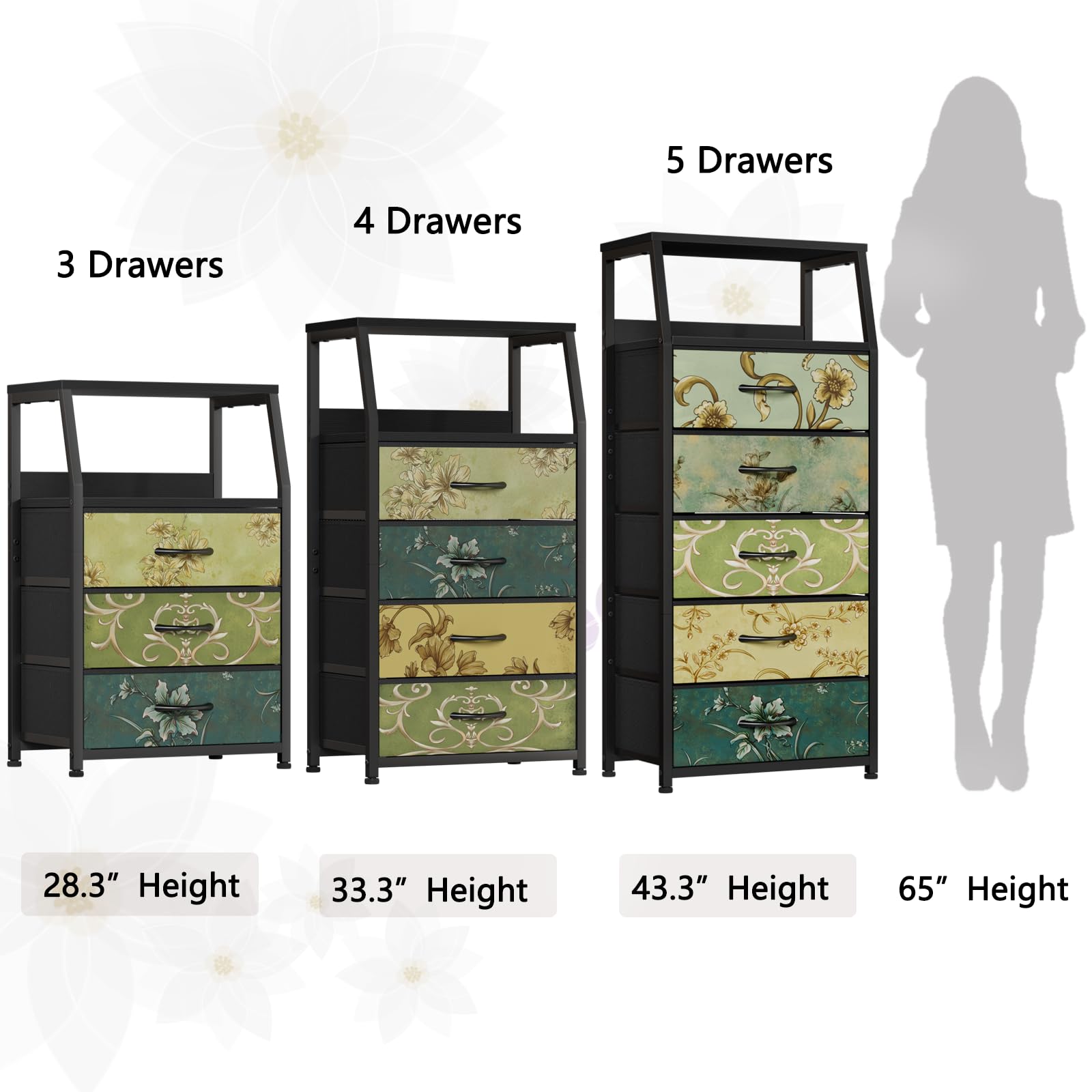 Furnulem Retro 5-Drawers Dresser easy assembly with included tools