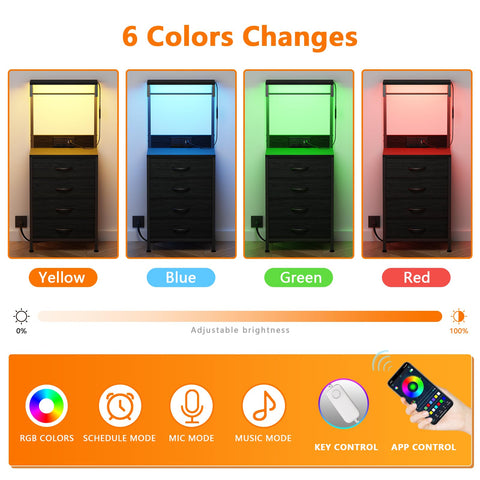 Furnulem nightstand with 2 USB ports and sockets enables bedside charging.
