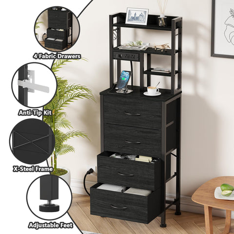 Furnulem tall nightstand LED lighting adds ambient mood to the room