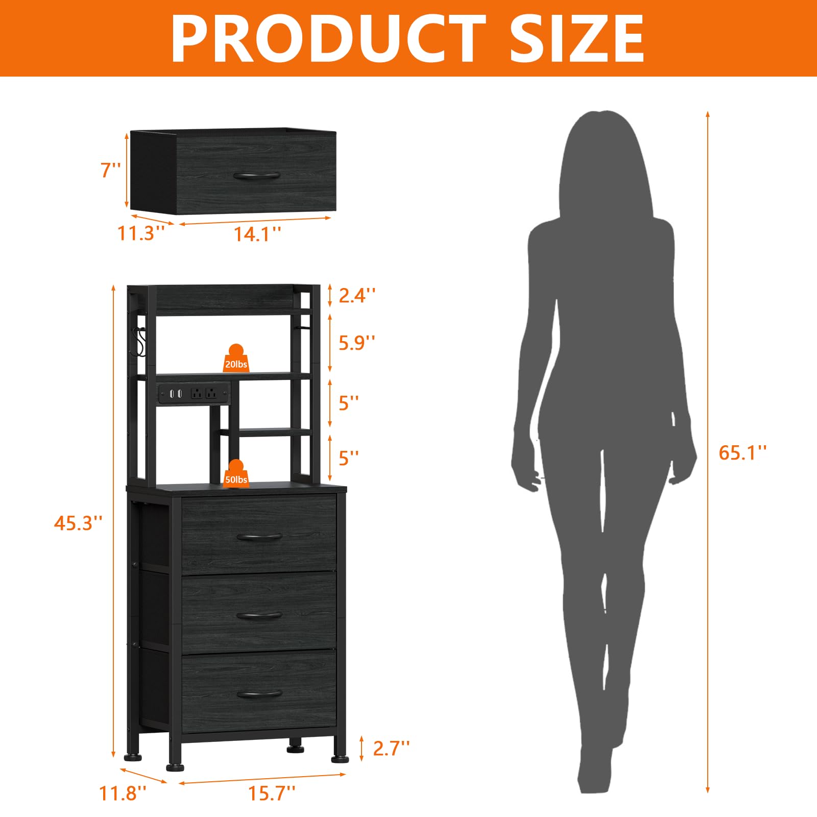 Furnulem tall nightstand open shelves displaying books and decor for easy access