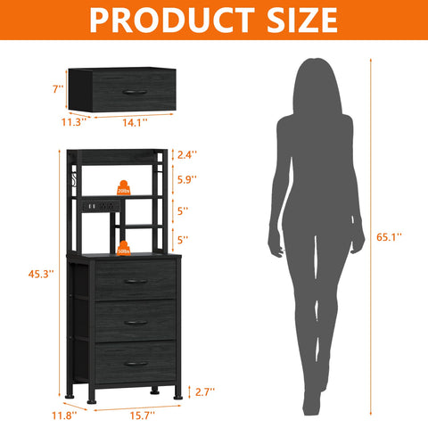 Furnulem tall nightstand open shelves displaying books and decor for easy access