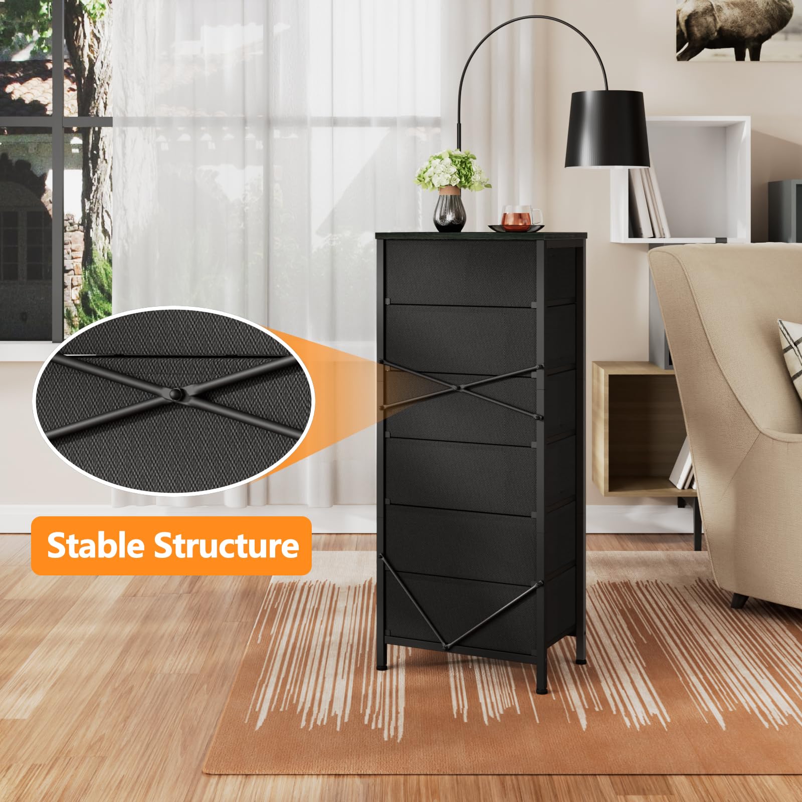 Furnulem vertical dresser assembly guide image illustrating easy, step-by-step setup.