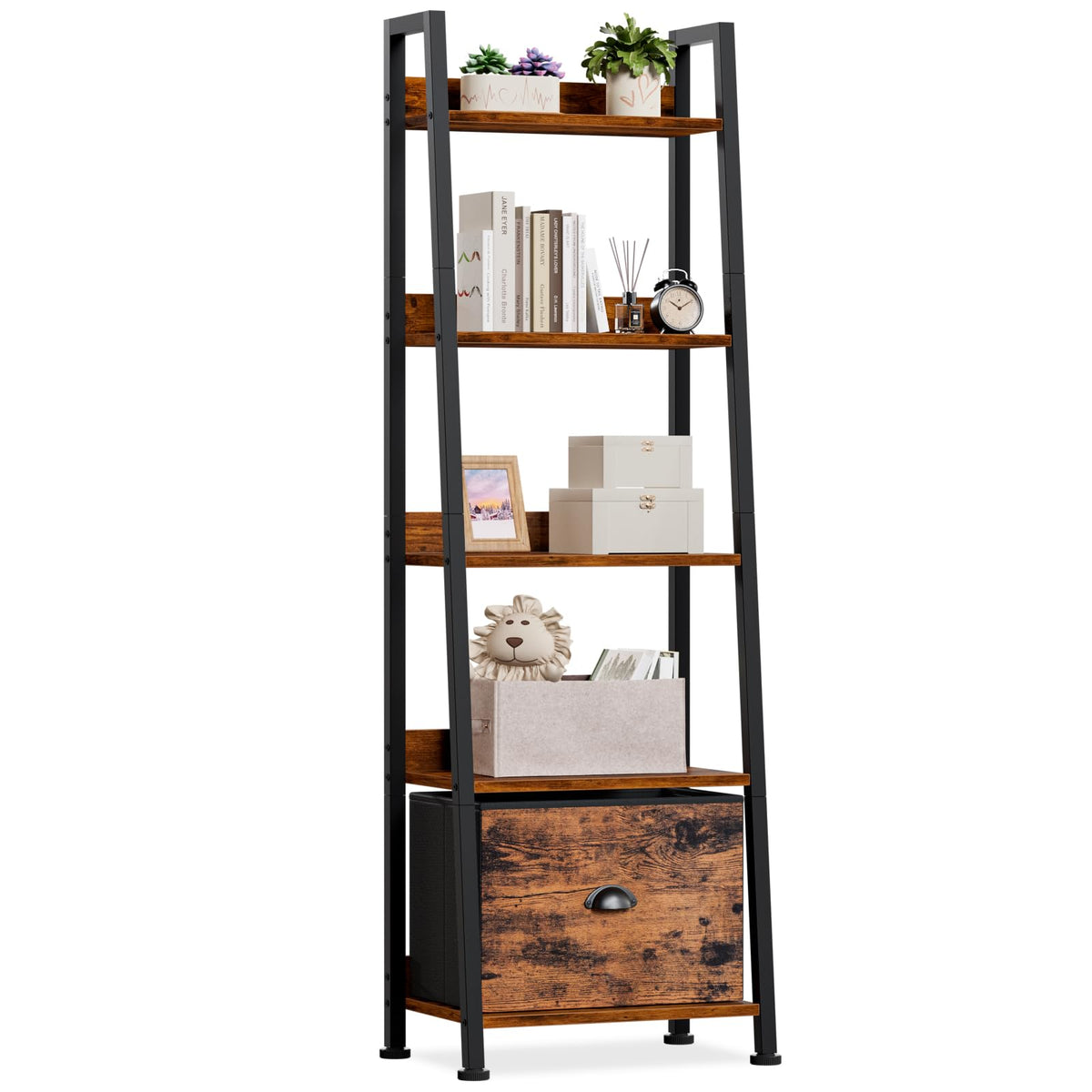 Furologee 5-tier ladder shelf assembly showing sturdy frame and clean lines for organized spaces