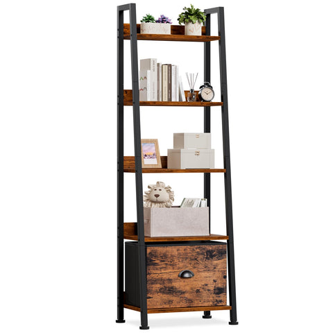 Furologee 5-tier ladder shelf assembly showing sturdy frame and clean lines for organized spaces