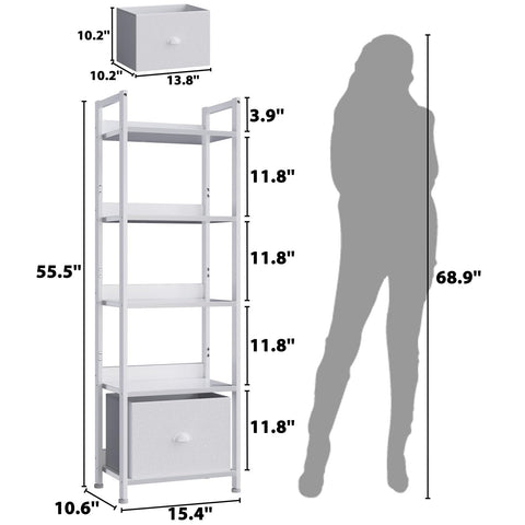 Furologee bookshelf side view showing compact footprint ideal for small spaces