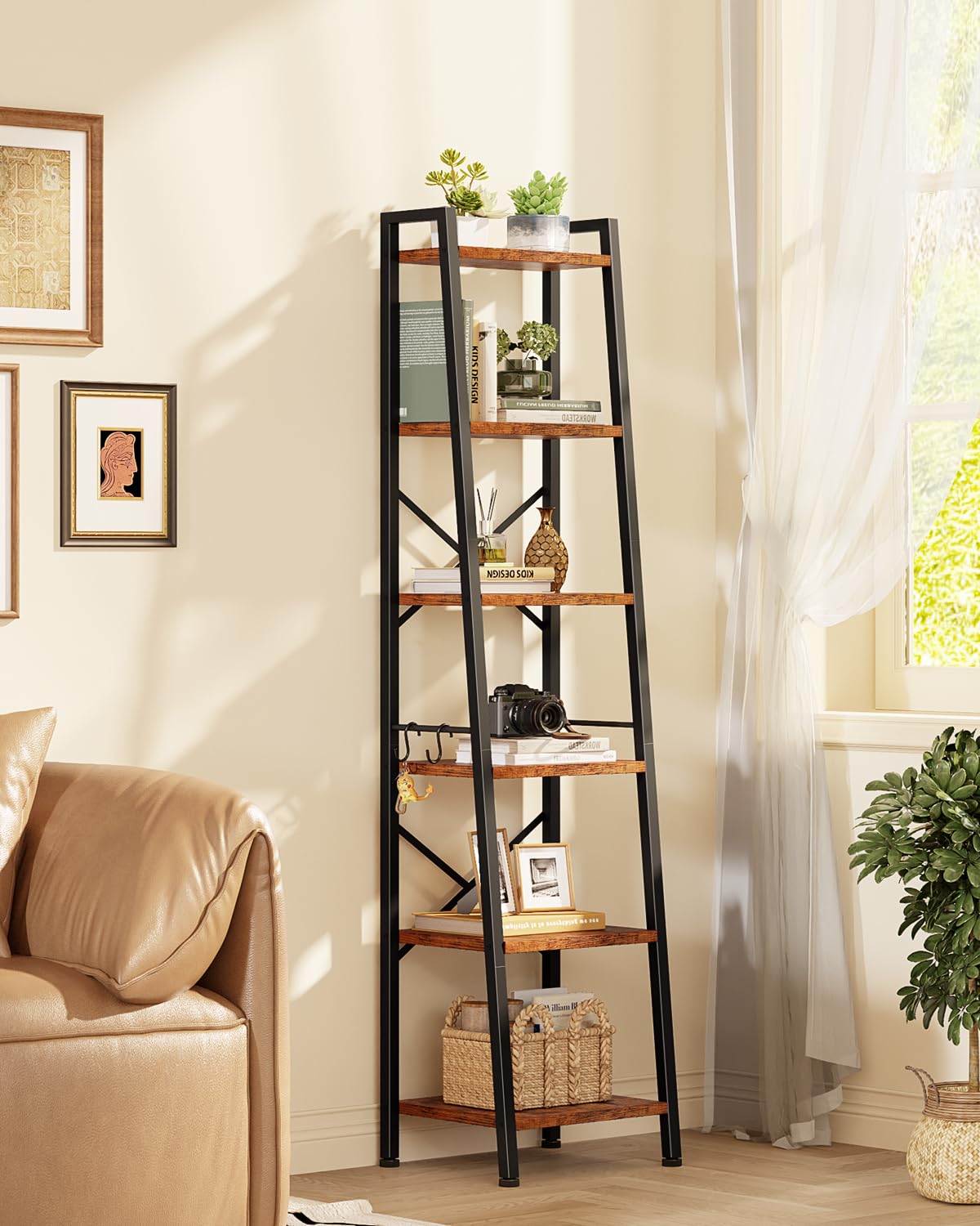 Furologee tall narrow shelf showcases vertical storage fit for tight corners