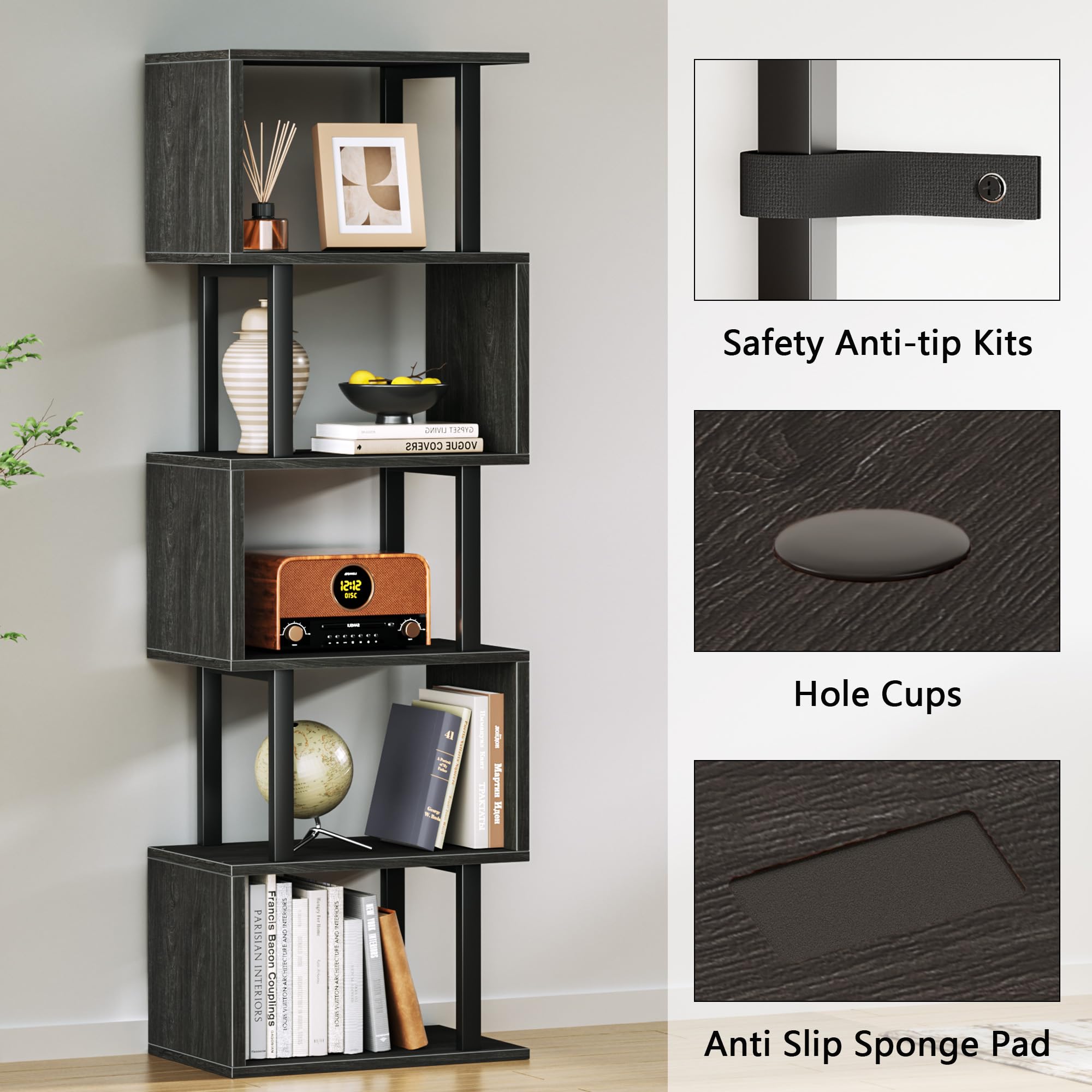 Furologee anti-tip kit detail ensures safe placement in any room.