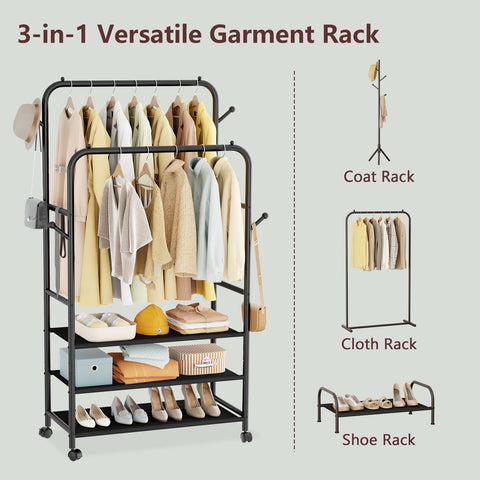 Furologee 3-tier storage shelves keep shoes, bags, and accessories neatly organized.