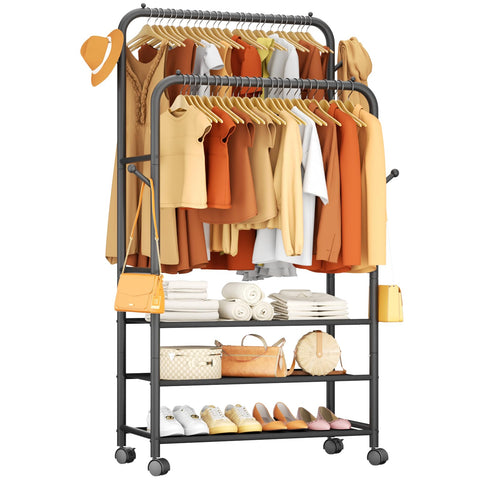 Furologee clothes rack with double-rod setup for organized drying space.