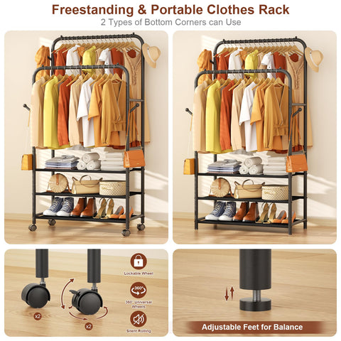 Furologee vertical-storage layout helps sort outfits by day.