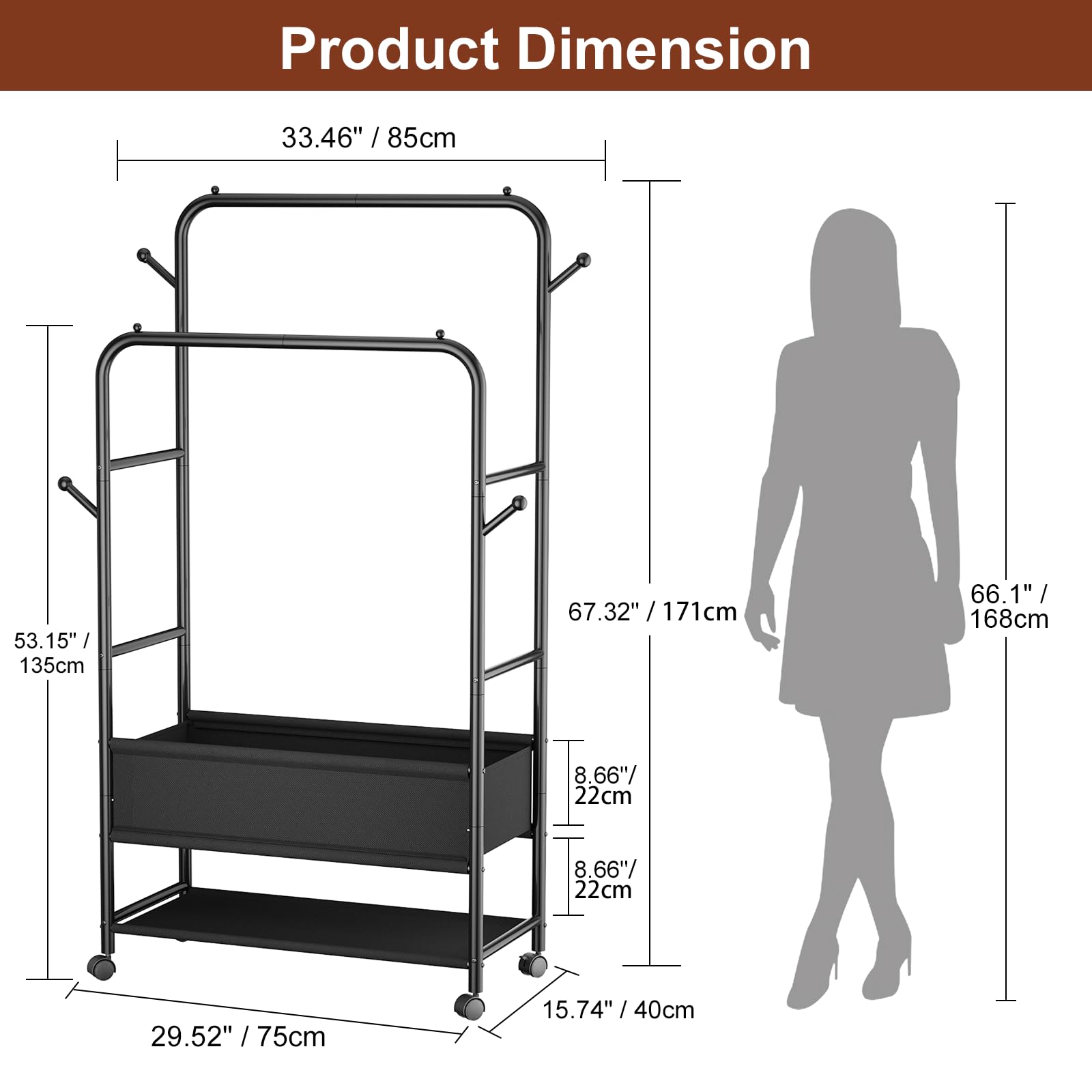 Furologee rack on wheels enables easy movement for laundry and drying tasks.