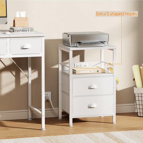 Furologee nightstand backboard outlet design minimizes top surface clutter