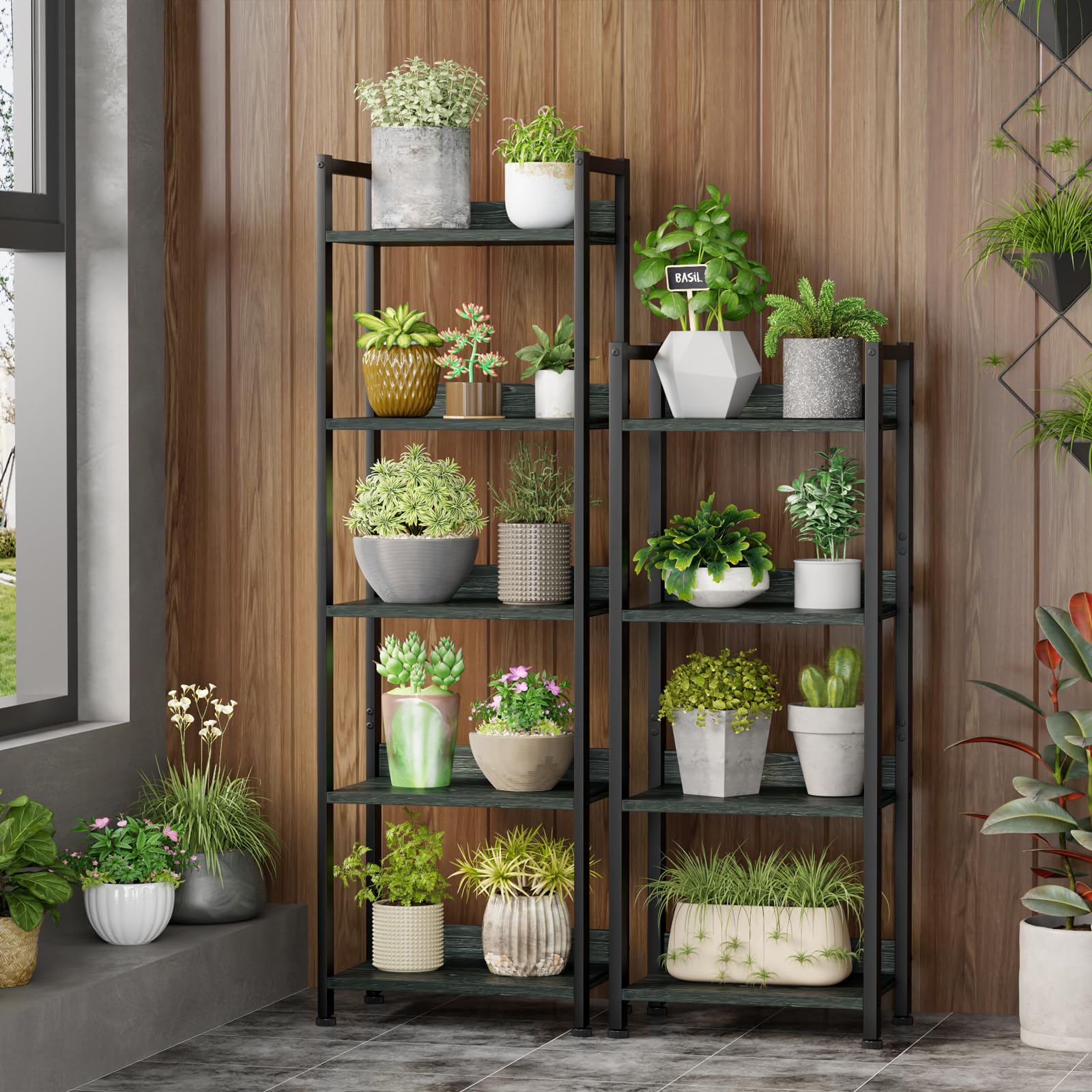 Furologee black display shelf adapts to entryway or dorm storage